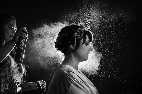 Wedding day hairspray image